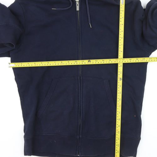 Marks and Spencer Men’s Blue Full Zip Hoodie Size M Cotton