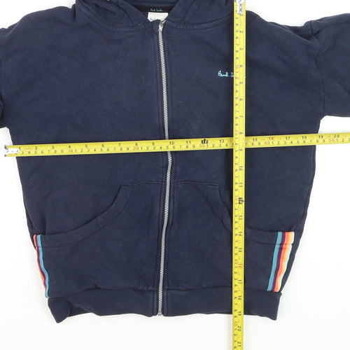 Paul Smith Boys Navy Blue Full Zip Hoodie 11-12 Years Cotton Blend