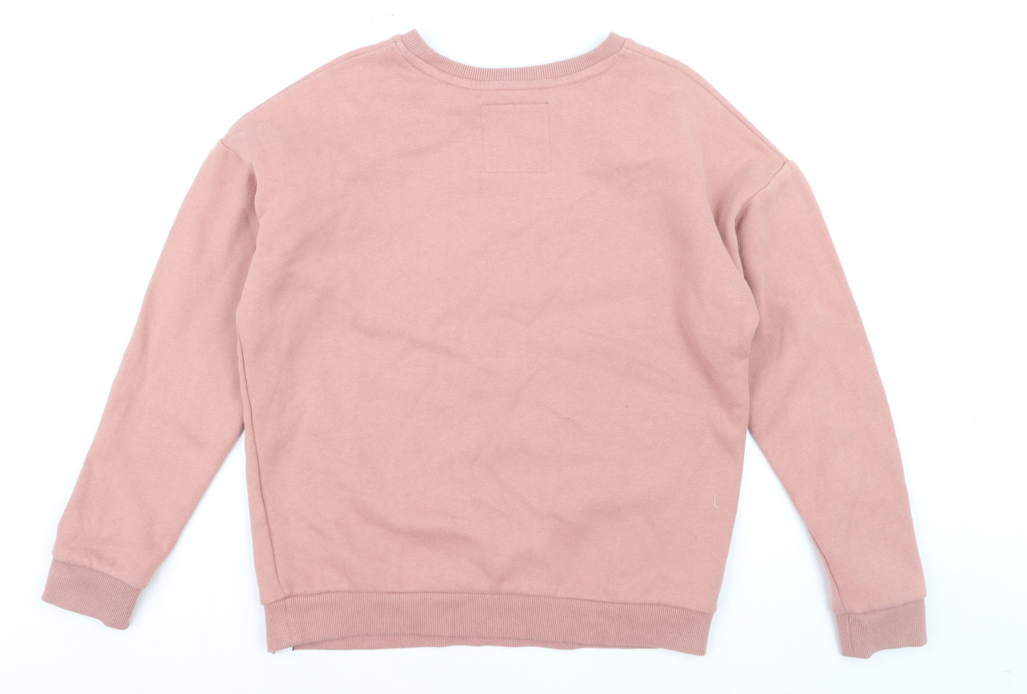 Superdry Women's Pink Pullover Sweatshirt UK 12 Cotton Blend Crew Neck