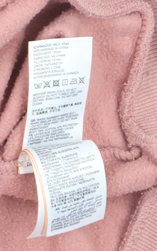 Superdry Women's Pink Pullover Sweatshirt UK 12 Cotton Blend Crew Neck