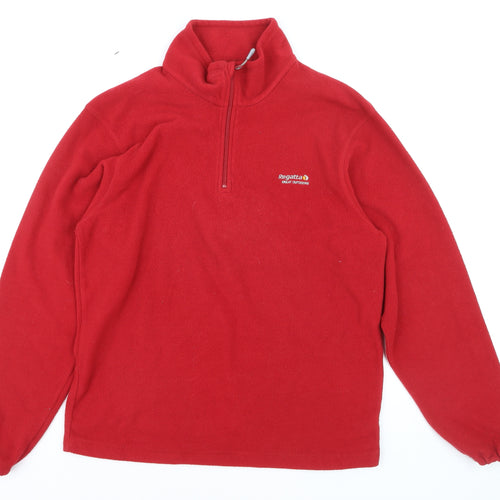 Regatta Men Red Fleece 1/4 Zip Pullover Sweatshirt M