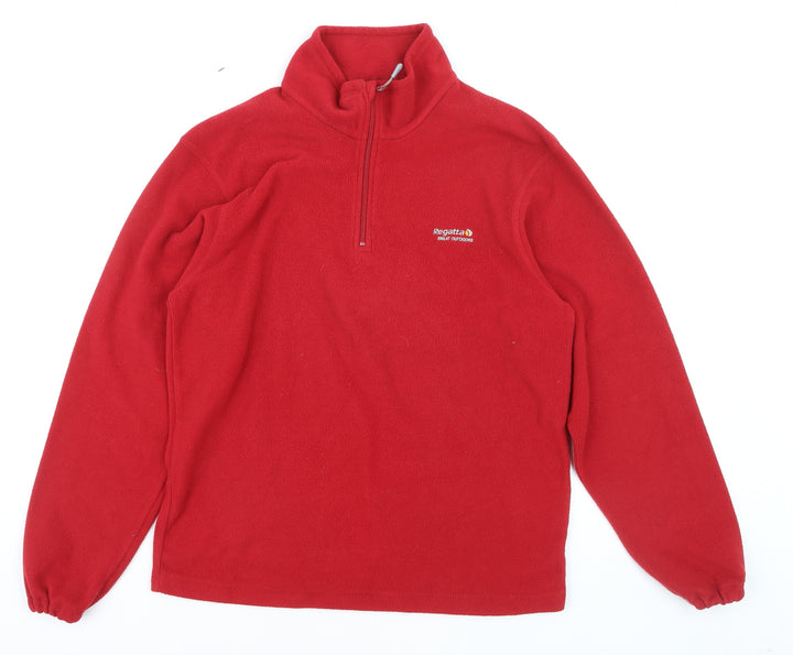 Regatta Men Red Fleece 1/4 Zip Pullover Sweatshirt M