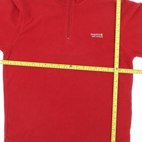 Regatta Men Red Fleece 1/4 Zip Pullover Sweatshirt M