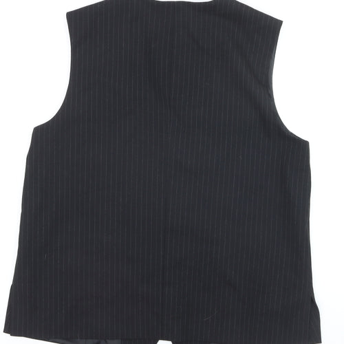 Gallery Women's Black Pinstripe Suit Waistcoat UK 16 Classic Lined