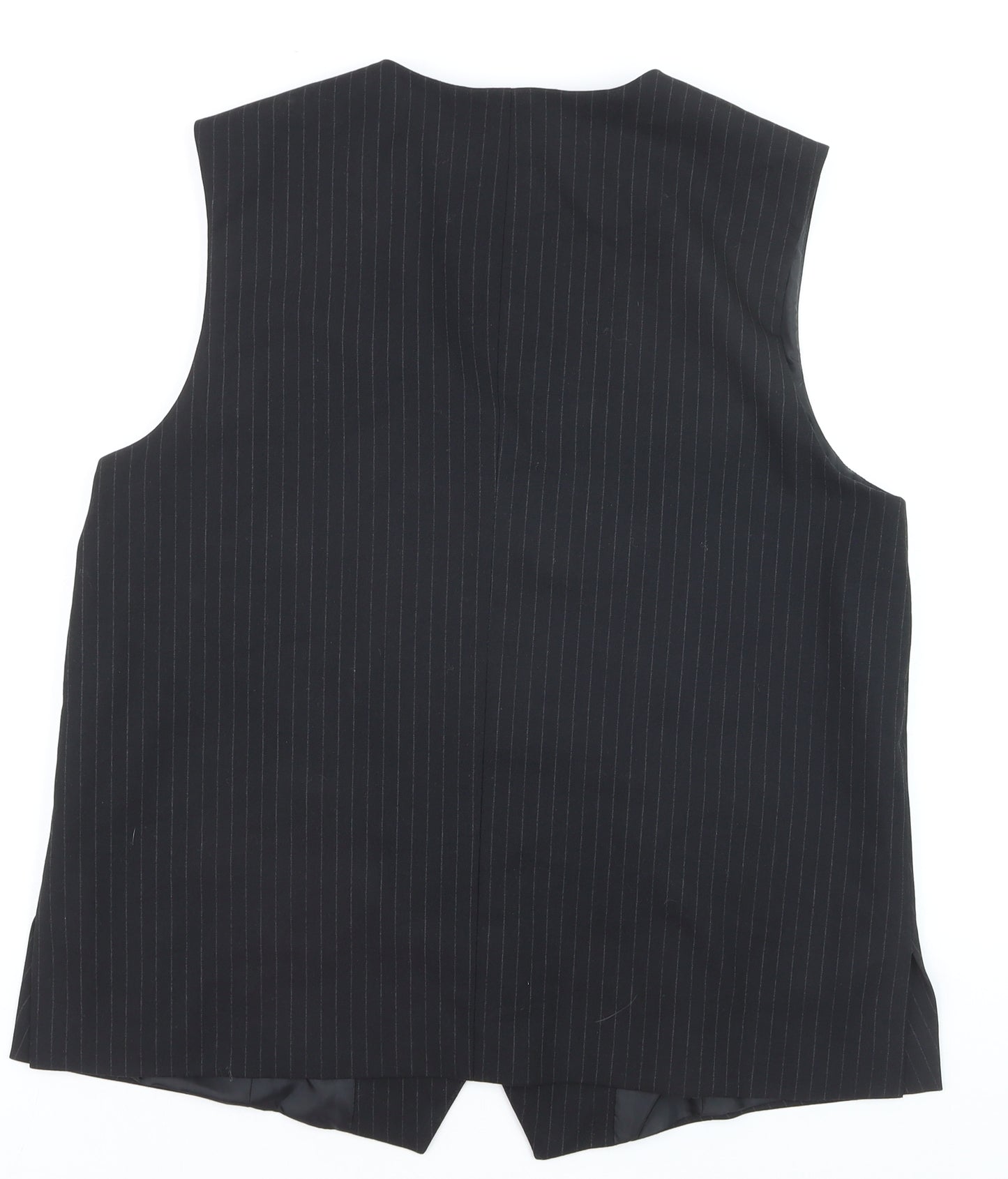 Gallery Women's Black Pinstripe Suit Waistcoat UK 16 Classic Lined