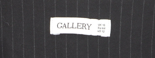 Gallery Women's Black Pinstripe Suit Waistcoat UK 16 Classic Lined