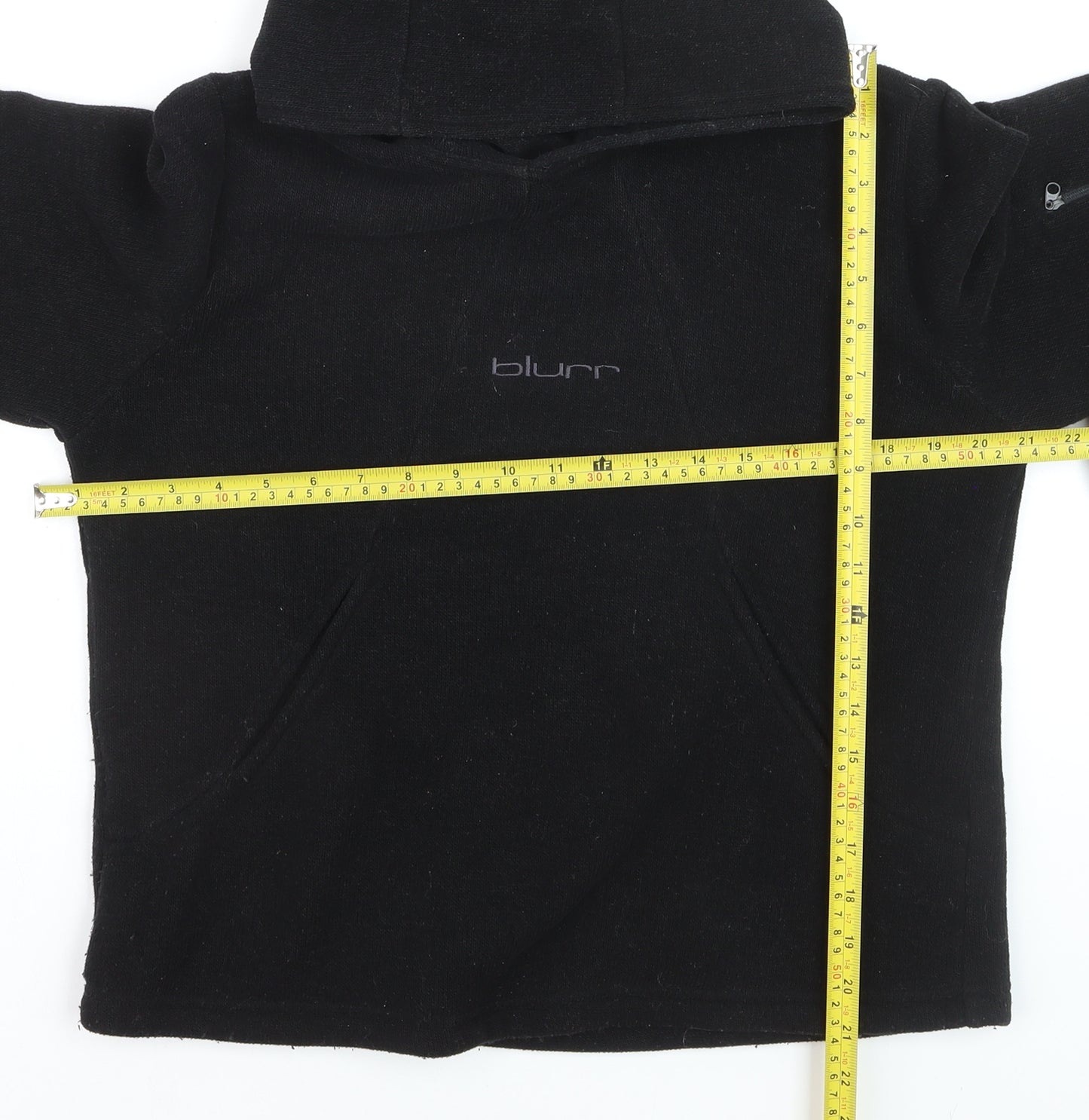 Blurr Men's Black Fleece Pullover Hoodie Medium