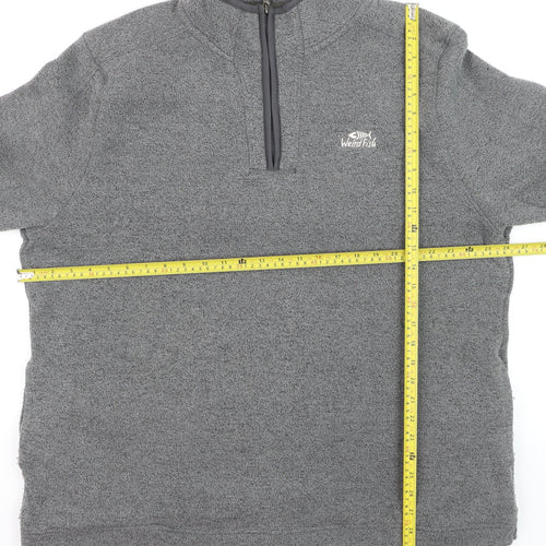 Weird Fish Men's Grey 3XL 1/4 Zip Fleece Pullover Sweatshirt