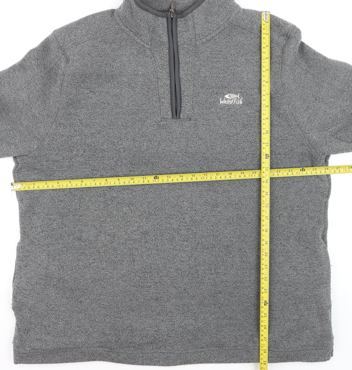 Weird Fish Men's Grey 3XL 1/4 Zip Fleece Pullover Sweatshirt