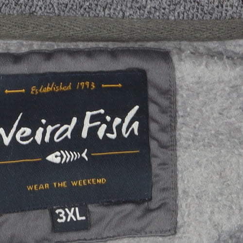 Weird Fish Men's Grey 3XL 1/4 Zip Fleece Pullover Sweatshirt