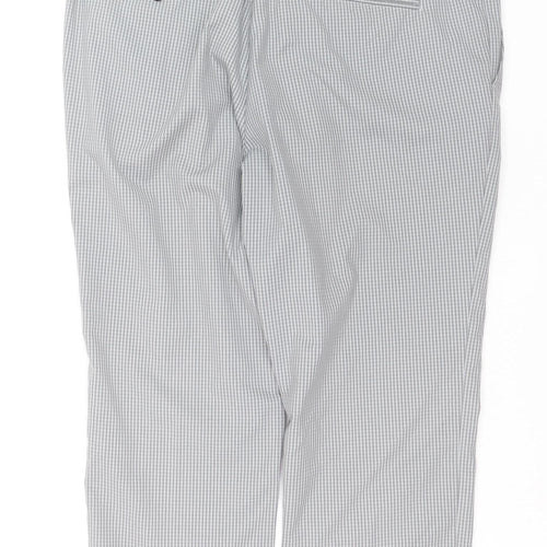 Adidas Men's Grey Check Chino Trousers Size 36x32 Regular Fit