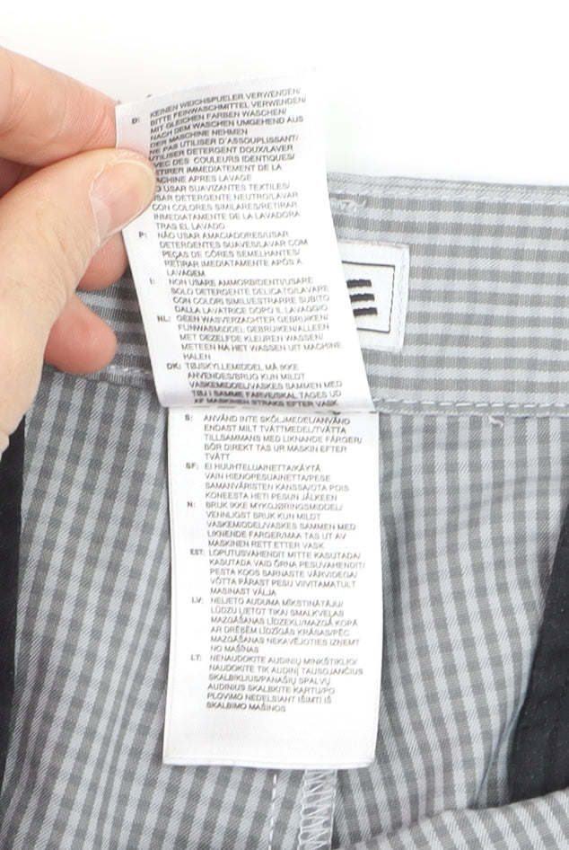 Adidas Men's Grey Check Chino Trousers Size 36x32 Regular Fit