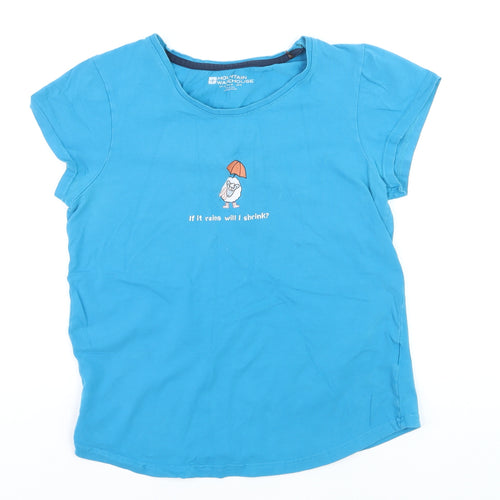 Mountain Warehouse Blue Kids L Funny Graphic Cotton T-Shirt