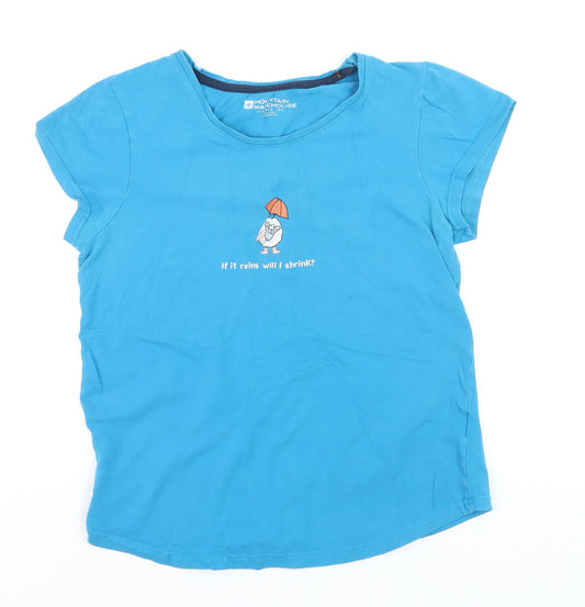 Mountain Warehouse Blue Kids L Funny Graphic Cotton T-Shirt