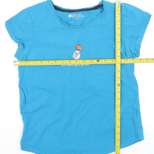 Mountain Warehouse Blue Kids L Funny Graphic Cotton T-Shirt