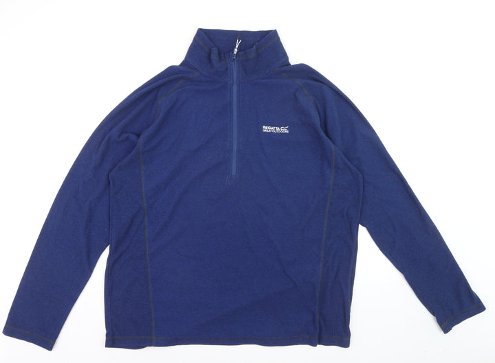 Regatta Mens Blue 2XL Pullover Fleece Sweatshirt Half Zip Outdoor Top