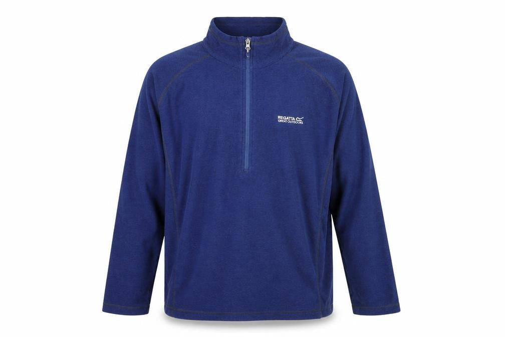 Front view of Regatta men’s blue 2xl pullover fleece sweatshirt half zip outdoor top