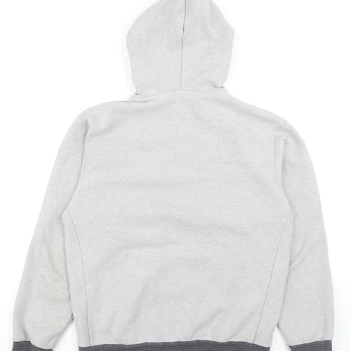 Converse Mens Grey Full Zip Hoodie XL Graphic Sports Sweatshirt
