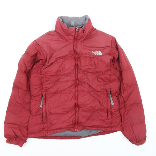 The North Face Women's Red Nylon Down Puffer Jacket Size S