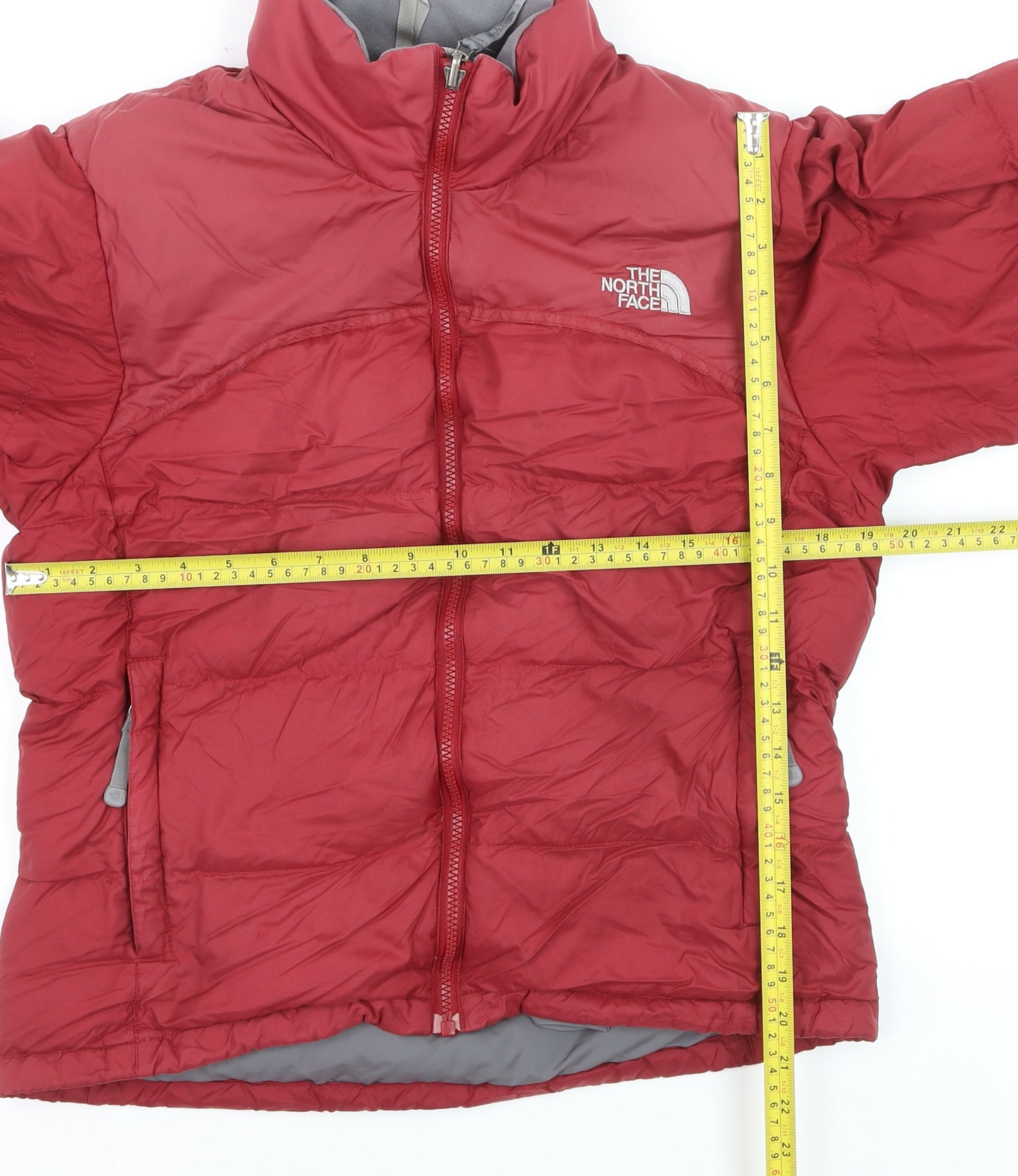 The North Face Women's Red Nylon Down Puffer Jacket Size S