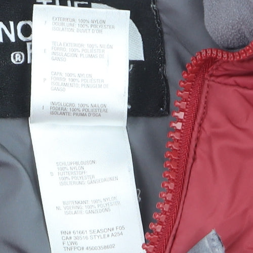 The North Face Women's Red Nylon Down Puffer Jacket Size S