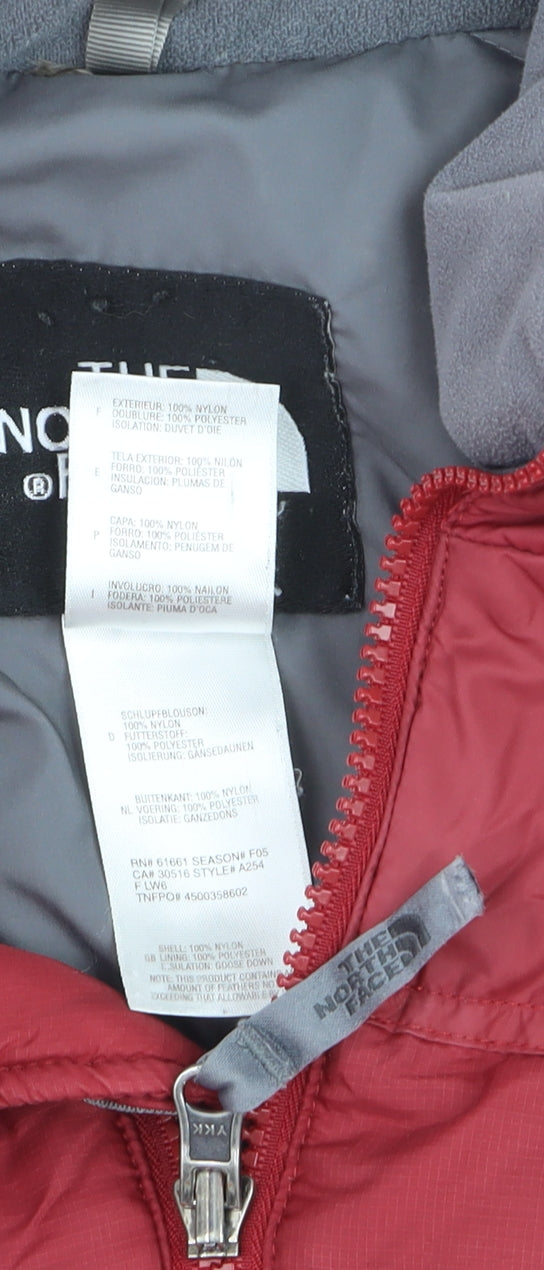 The North Face Women's Red Nylon Down Puffer Jacket Size S