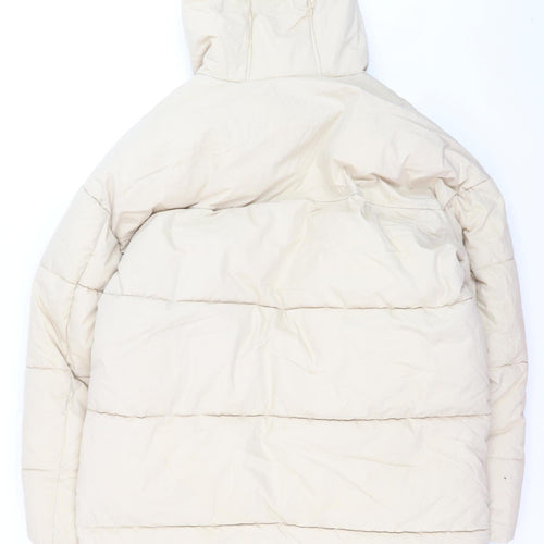 ASOS DESIGN Women’s Beige Long Puffer Coat Hooded Size M