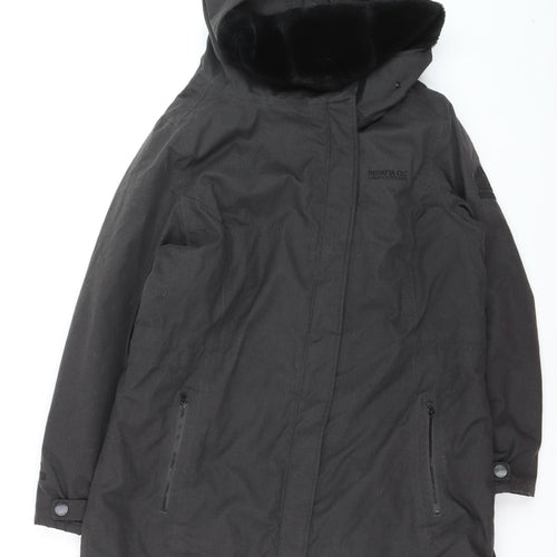 Regatta Great Outdoors Women's Black Hooded Parka Coat UK 18 Waterproof
