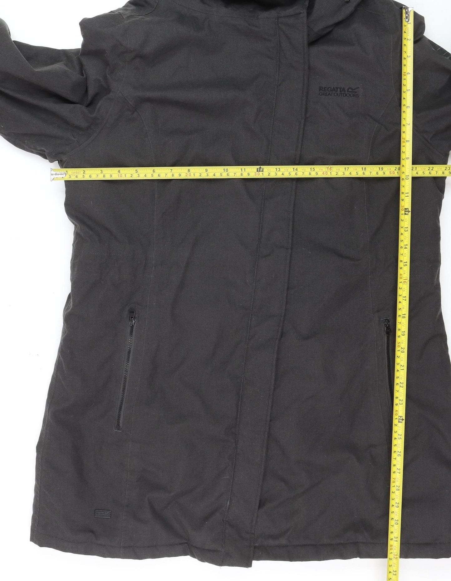 Regatta Great Outdoors Women's Black Hooded Parka Coat UK 18 Waterproof