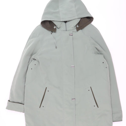EWM Pure Classics Women’s Green Hooded Parka Coat Size 16