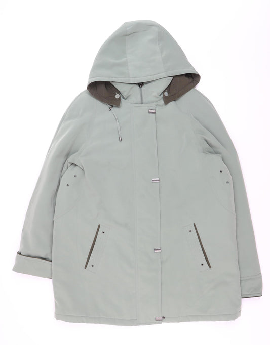 EWM Pure Classics Women’s Green Hooded Parka Coat Size 16