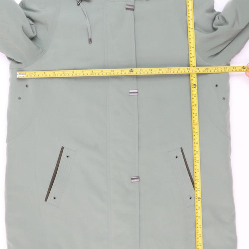 EWM Pure Classics Women’s Green Hooded Parka Coat Size 16