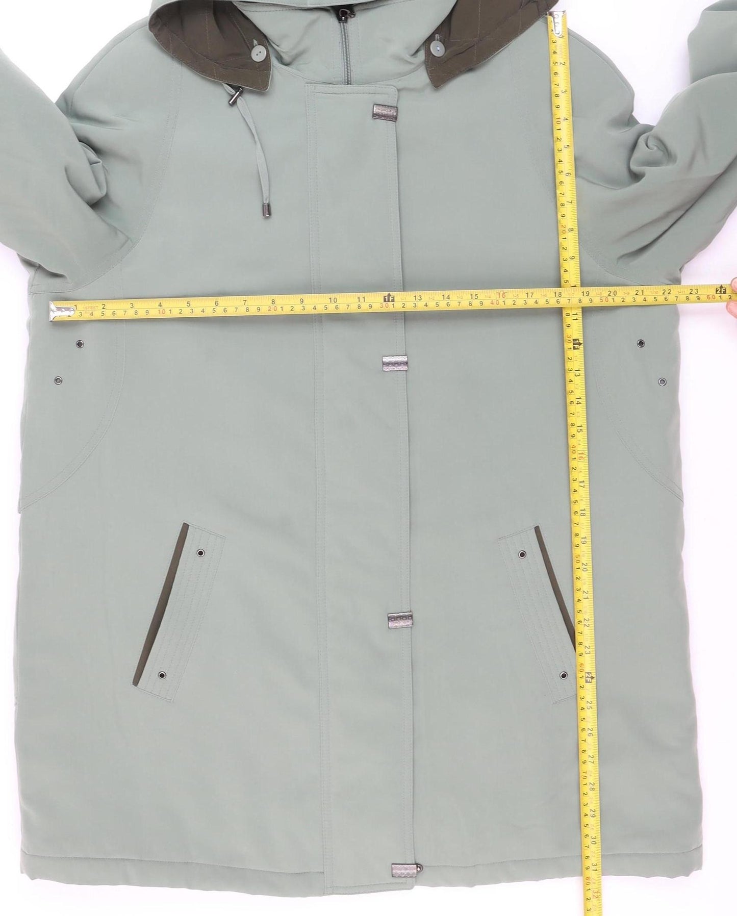 EWM Pure Classics Women’s Green Hooded Parka Coat Size 16