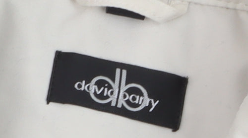 David Barry Womens Ivory Quilted Mid-Length Jacket Size 14