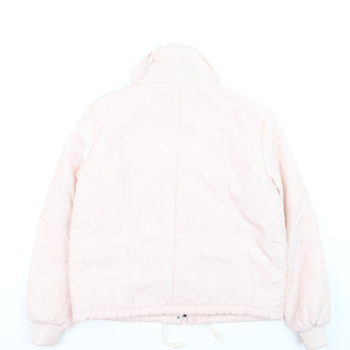 Noisy May Women's Pink Puffer Jacket M Zip Winter Casual Coat
