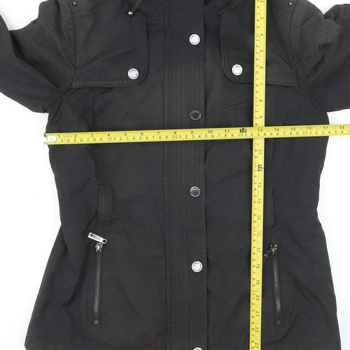Star by Julien Macdonald Women's Black Hooded Parka Jacket Size 10