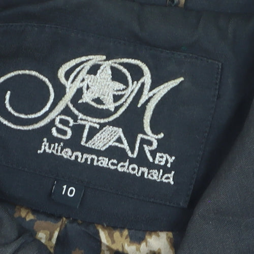 Star by Julien Macdonald Women's Black Hooded Parka Jacket Size 10