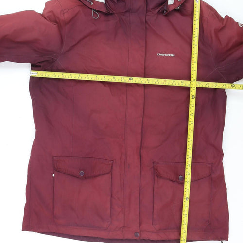 Craghoppers Women's Red Waterproof Hooded Rain Jacket Size 18
