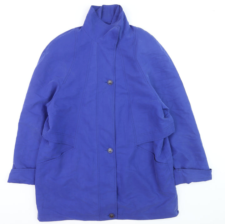 House of Fraser Women Blue Size 12 Long Overcoat Lined Polyester Jacket