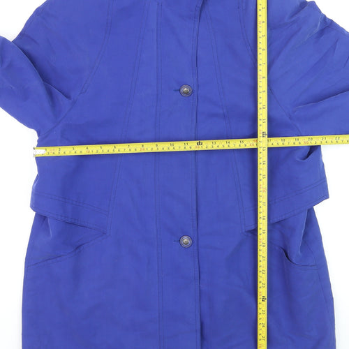 House of Fraser Women Blue Size 12 Long Overcoat Lined Polyester Jacket