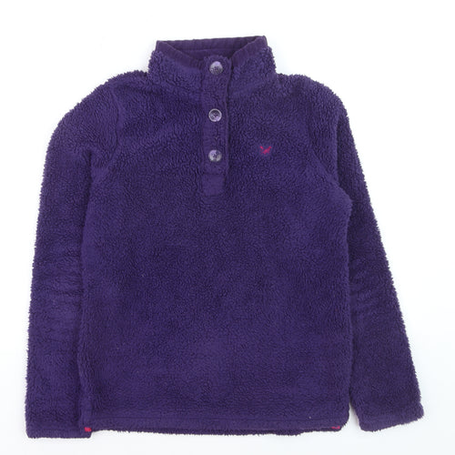 Crew Clothing Co Women Purple Fleece Henley Sweatshirt Size 10