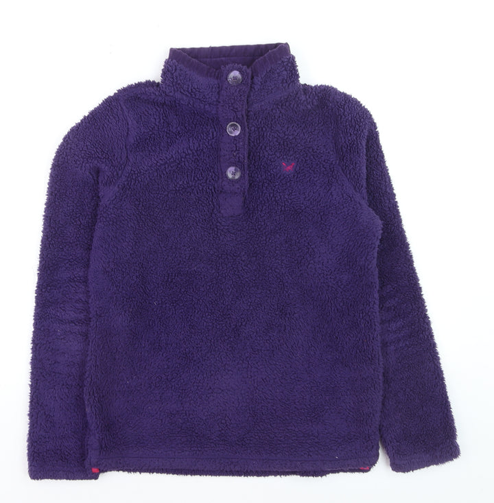 Crew Clothing Co Women Purple Fleece Henley Sweatshirt Size 10