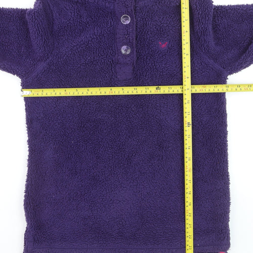 Crew Clothing Co Women Purple Fleece Henley Sweatshirt Size 10