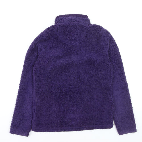 Crew Clothing Co Women Purple Fleece Henley Sweatshirt Size 10