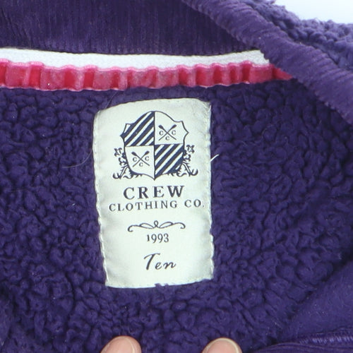 Crew Clothing Co Women Purple Fleece Henley Sweatshirt Size 10