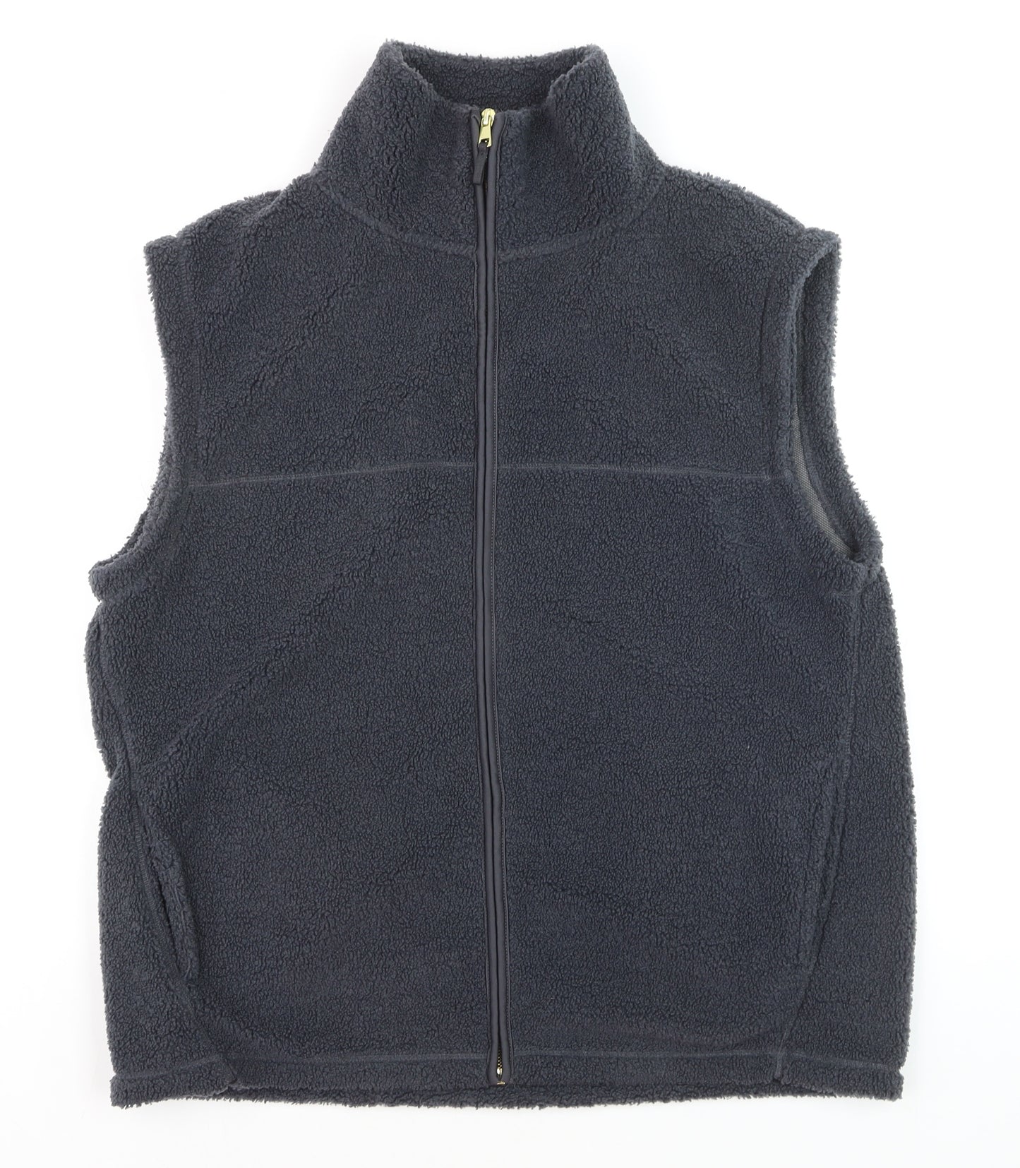 Tu Women Black Fleece Waistcoat Size 14 Full Zip Bodywarmer