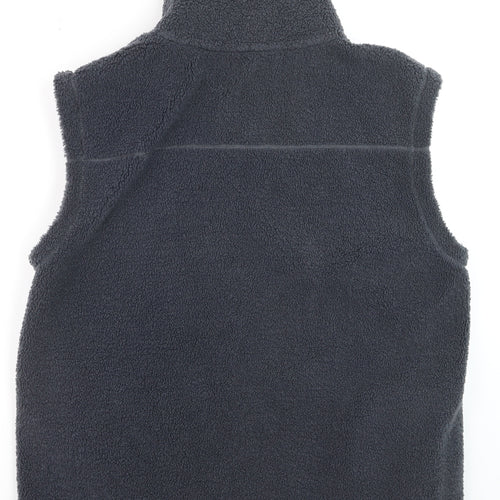 Tu Women Black Fleece Waistcoat Size 14 Full Zip Bodywarmer
