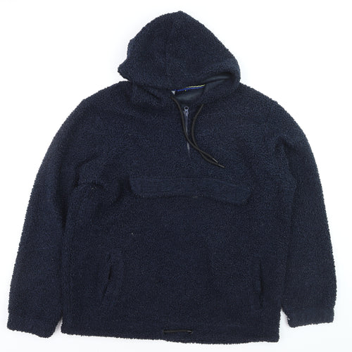 Larsson & Co Men's Blue Fleece Pullover Hoodie L