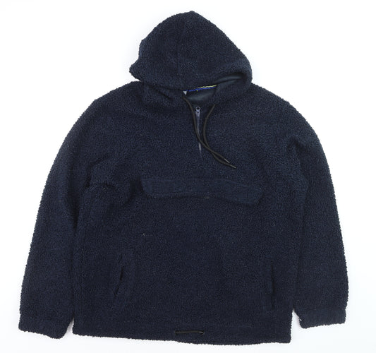 Larsson & Co Men's Blue Fleece Pullover Hoodie L