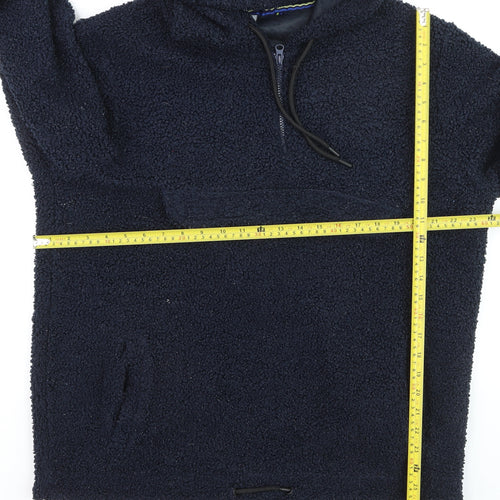 Larsson & Co Men's Blue Fleece Pullover Hoodie L
